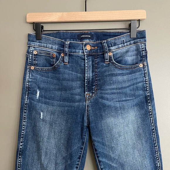 J. Crew Vintage Straight Jeans Medium Wash Blue Size 26 Distressed Comfortable - Picture 6 of 16